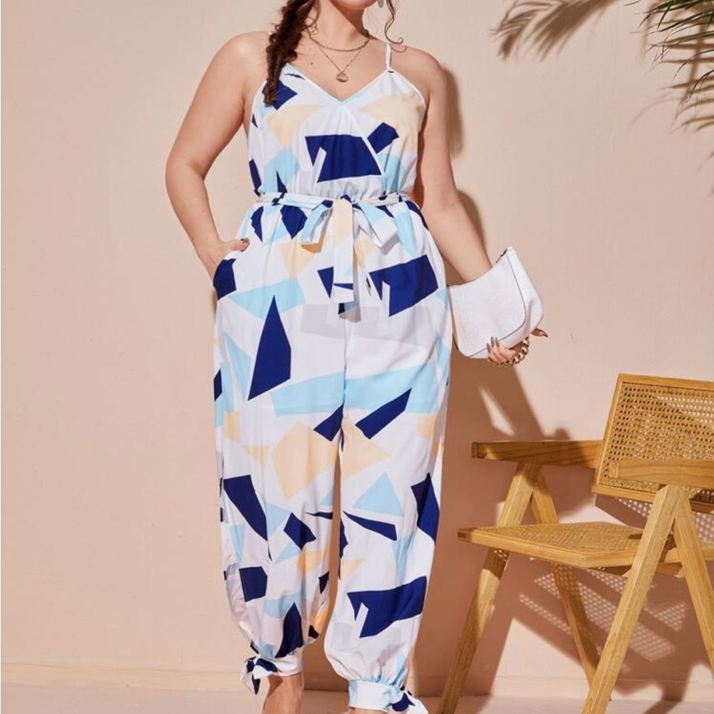 SHEIN Multicolor Geometric Jumpsuit